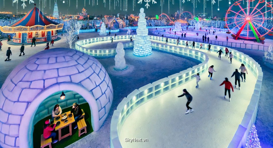 Sân trượt băng tại TP.HCM 1 Làng tuyết tại Vinhome Grand Park TP HCM