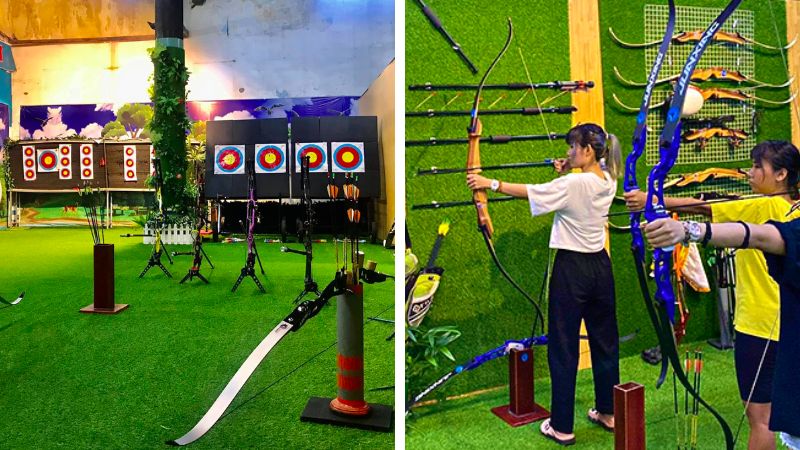 Archery Tag Việt Nam: Một giờ bắn cung đối kháng có gì vui? 1 Nhóm bạn chơi Archery Tag Việt Nam với cung, tên đầu foam và chướng ngại vật