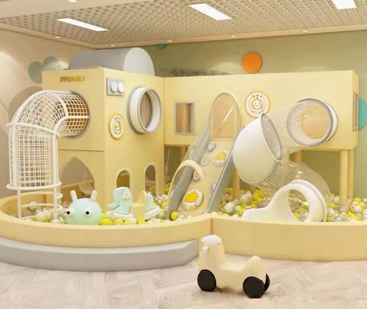 Top 10 mẫu nhà banh quán cà phê với cầu trượt, bể bóng pastel và nhà gỗ liên hoàn